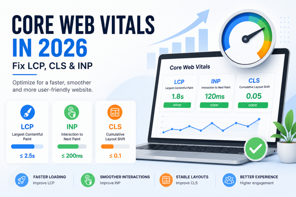 Core Web Vitals: Fix LCP, CLS & INP in 2026